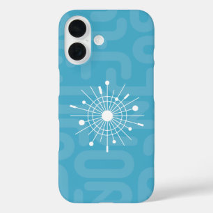 Mid Century Modern Atomic Snowflake Christmas MOD iPhone 16 Case