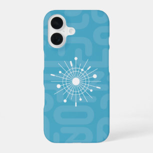 Mid Century Modern Atomic Snowflake Christmas MOD iPhone 16 Case