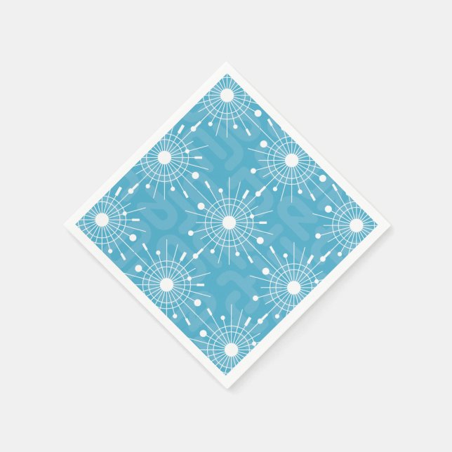 Mid Century Modern Atomic Sputnik Snowflake MOD Napkin (Corner)