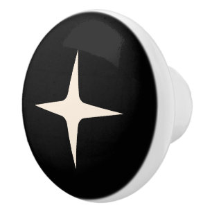 Mid Century Modern Atomic Star Retro Minimal Ceramic Knob
