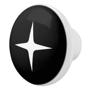 Mid Century Modern Atomic Star Retro Minimal Ceramic Knob