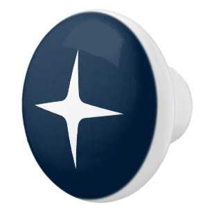 Mid Century Modern Atomic Star Retro Minimal Ceramic Knob