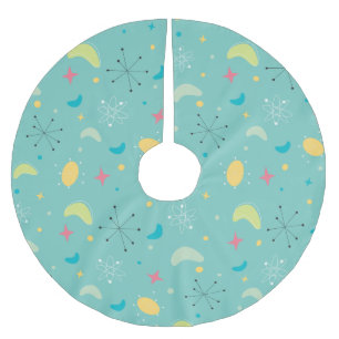 Mid Century Modern Atomic Starburst Brushed Polyester Tree Skirt