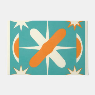 Mid Century Modern Atomic Starburst Doormat