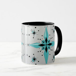 Mid Century Modern Atomic Starburst Pattern Mug