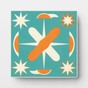 Mid Century Modern Atomic Starburst Plaque