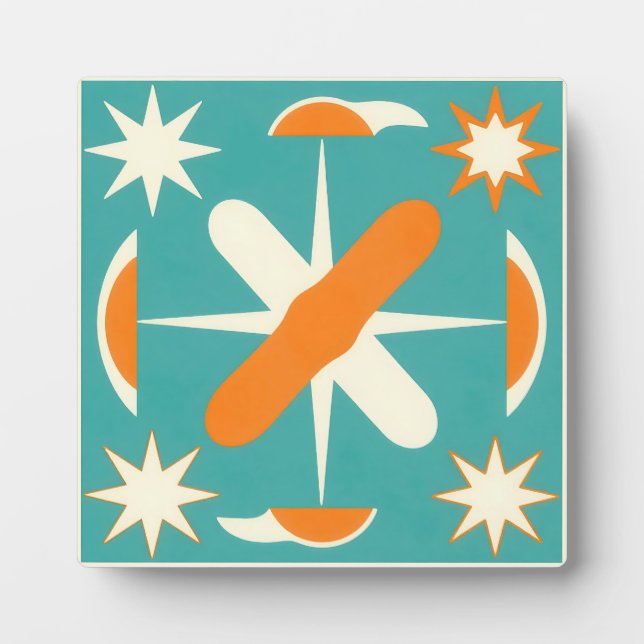 Mid Century Modern Atomic Starburst Plaque (Front)