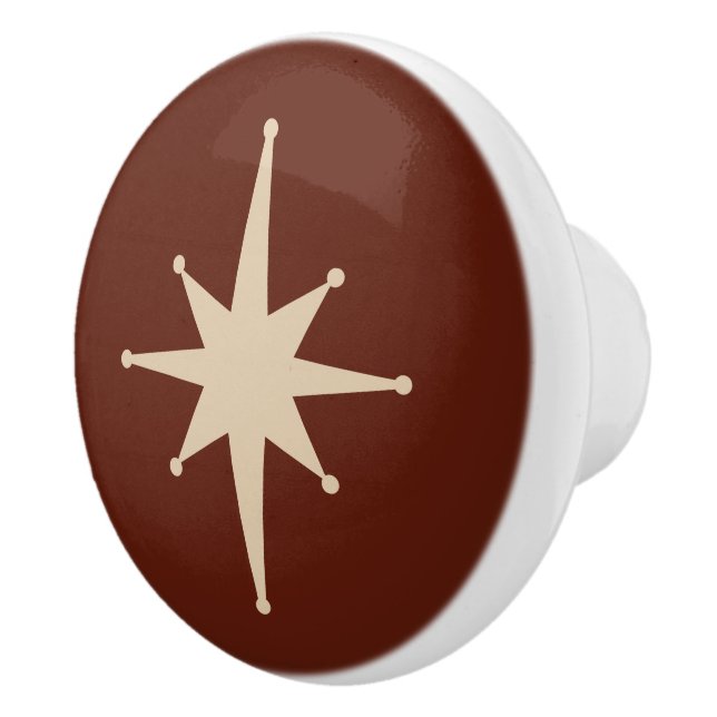 Mid Century Modern Atomic Starburst Retro Minimal Ceramic Knob (Right)