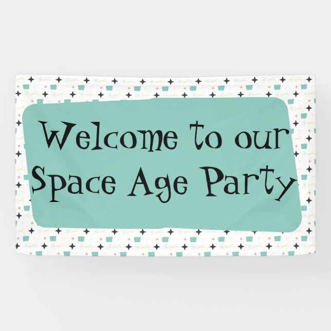 Mid Century Modern Atomic Stars   Banner (Horizontal)