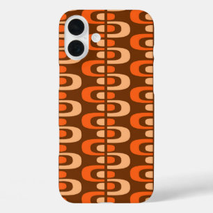 Mid-Century Modern Atomic Zipper Pattern iPhone 16 Plus Case