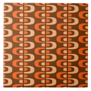 Mid-Century Modern Atomic Zipper Pattern Ceramic Tile