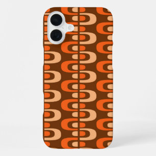 Mid-Century Modern Atomic Zipper Pattern iPhone 16 Plus Case
