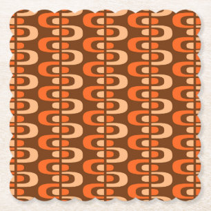 Mid-Century Modern Atomic Zipper Pattern Paper Coaster