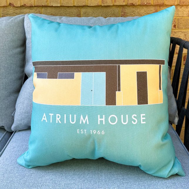 Mid-Century Modern Atrium House 1966 Cushion (Creator Uploaded)