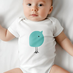 Mid-Century Modern Baby Chick Bodysuit Turquoise