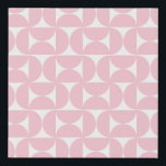 Mid Century Modern Baby Pink And White Pattern Faux Canvas Print<br><div class="desc">Retro Mid Century Modern Pattern – Abstract Geometric Shapes – Cute and Minimalist Pattern in Baby Pink.</div>