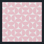 Mid Century Modern Baby Pink And White Pattern Faux Canvas Print<br><div class="desc">Retro Mid Century Modern Pattern – Abstract Geometric Shapes – Cute and Minimalist Pattern in Baby Pink.</div>
