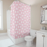 Mid Century Modern Baby Pink And White Pattern Shower Curtain<br><div class="desc">Retro Mid Century Modern Pattern – Abstract Geometric Shapes – Cute and Minimalist Pattern in Baby Pink.</div>