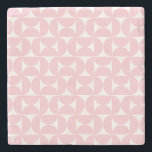 Mid Century Modern Baby Pink And White Pattern Stone Coaster<br><div class="desc">Retro Mid Century Modern Pattern – Abstract Geometric Shapes – Cute and Minimalist Pattern in Baby Pink.</div>
