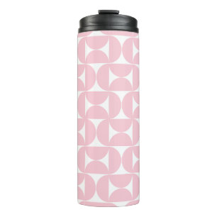 Mid Century Modern Baby Pink And White Pattern Thermal Tumbler