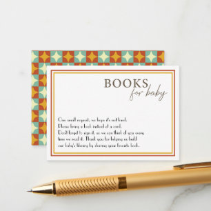 Mid-Century Modern Baby Shower Book Request Card 