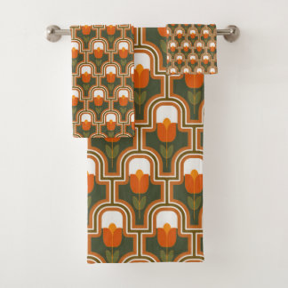 Mid century modern bath towel set