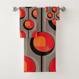 Mid century modern bath towel set