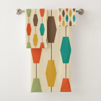 Mid century modern bath towel set