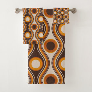 Mid century modern  bath towel set