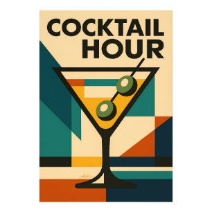 Mid Century Modern Bauhaus Cocktail Hour Martini Photo Print