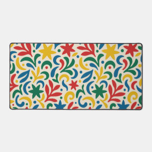 Mid Century Modern Biophilic Pattern Desk Mat