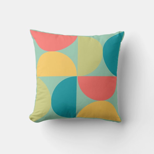 Mid Century Modern Bittersweet Mustard and Olive  Cushion (Front)