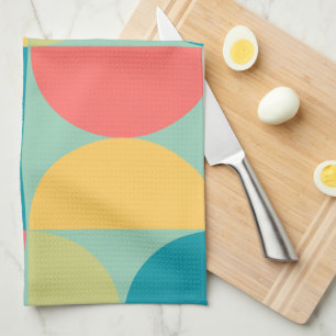 Mid Century Modern Bittersweet Mustard and Olive Tea Towel