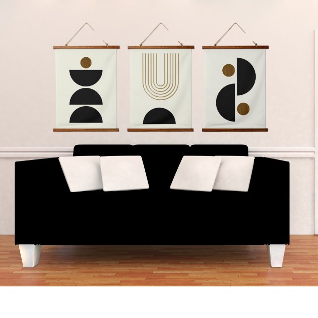Mid Century Modern Black Abstract Contemporary Hanging Tapestry (Creator Uploaded)
