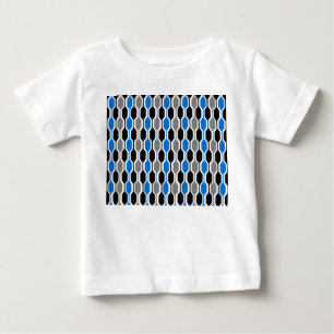 Mid-Century Modern Black, Blue, and Gray Hexagons Baby T-Shirt