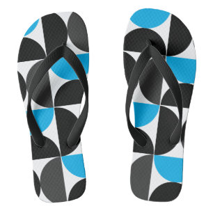 Mid-Century Modern Black blue and Grey         Thongs