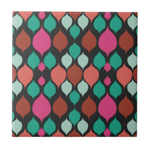Mid Century Modern Black Geometric Ceramic Tile