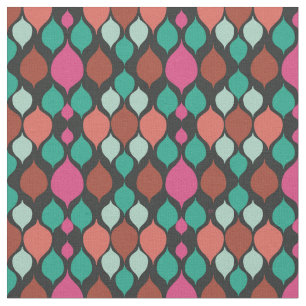 Mid Century Modern Black Geometric  Fabric