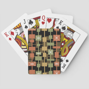 Mid Century Modern Black Multicolored Playing Cards