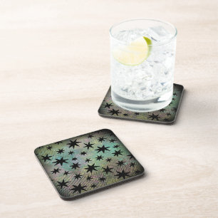 Mid Century Modern Black Stars Coaster