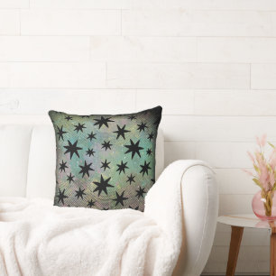 Mid Century Modern Black Stars Cushion