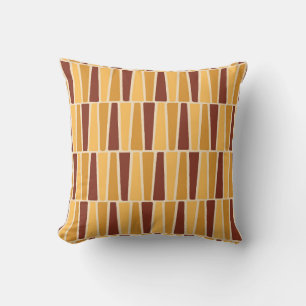 Mid Century Modern Blocks in Earthy Tones Cushion