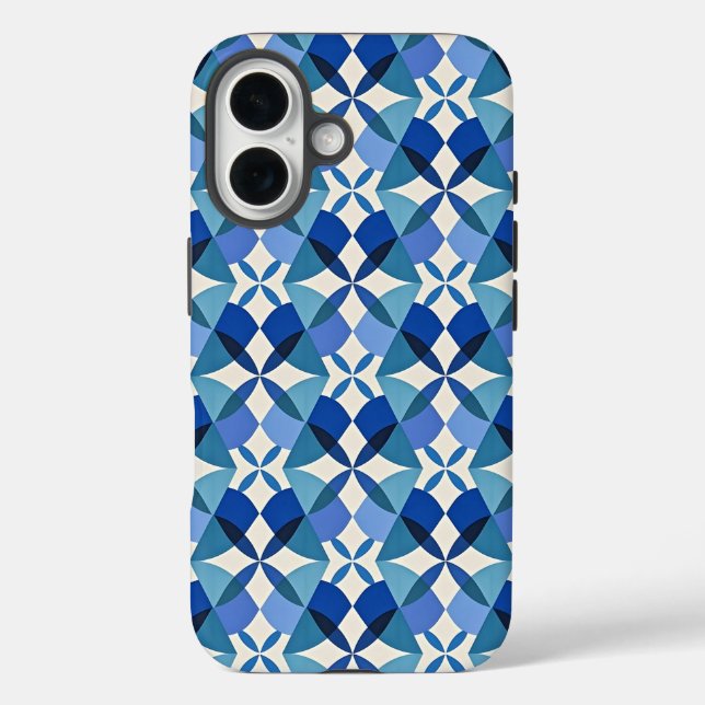Mid-Century Modern Blue  Case-Mate iPhone Case (Back)