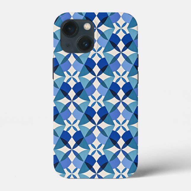 Mid-Century Modern Blue  Case-Mate iPhone Case (Back)