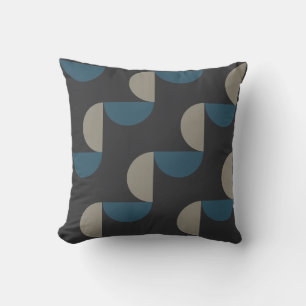 Mid-Century Modern Blue Gray Gunmetal    Cushion