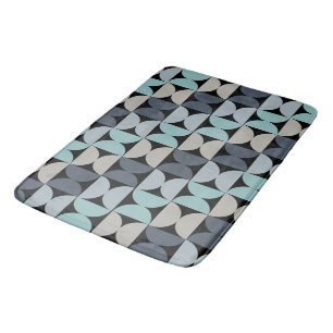 Mid-Century Modern blue green and grey   Bath Mat