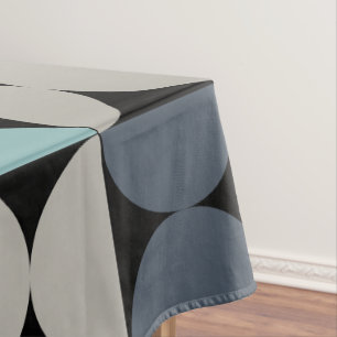 Mid-Century Modern blue green and grey Tablecloth
