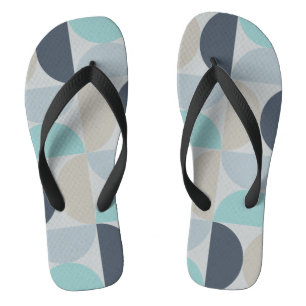 Mid-Century Modern blue green and grey  Thongs