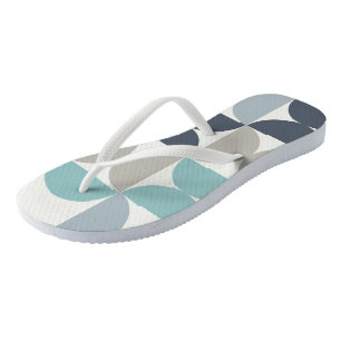 Mid-Century Modern blue green and grey Thongs