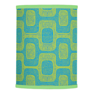 Mid Century Modern Blue & Green Pattern  Lamp